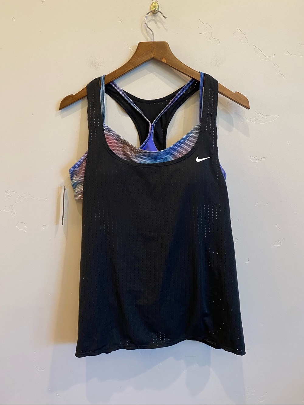 NIKE Black Mesh Two Piece Convertible Tankini Top